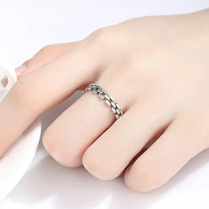 Inel reglabil din Argint Cuban Chain