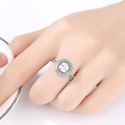 Inel reglabil din Argint White Turqoise