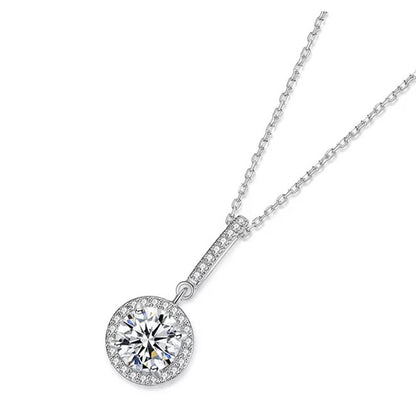 Colier din Argint Round Moissanite