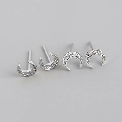 Cercei din Argint Moon and Diamonds