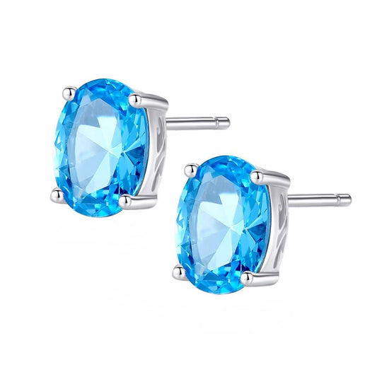 Cercei din Argint Oval Topaz