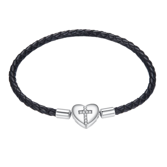 Bratara pentru Talismane din Argint Cross Heart