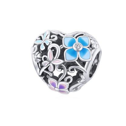 Talisman din Argint Flower and Butterflies