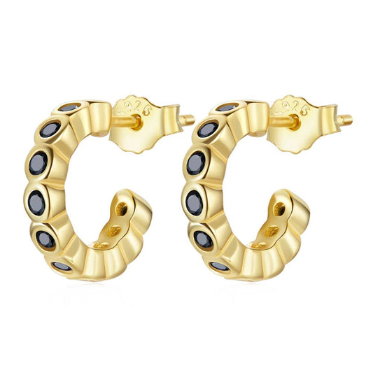 Cercei din Argint Gold Fancy Hoops