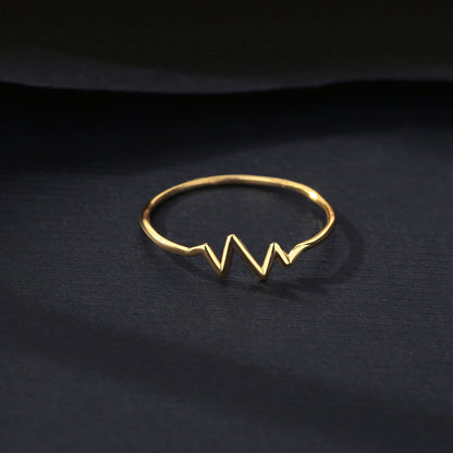 Inel din Argint Heartbeat Gold