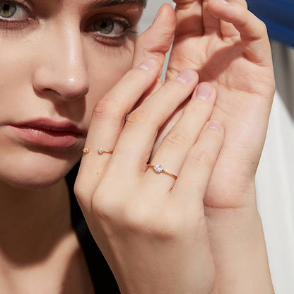 Inel reglabil din Argint Gold Crystals