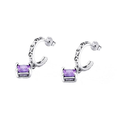 Cercei din Argint Mauve Crystal