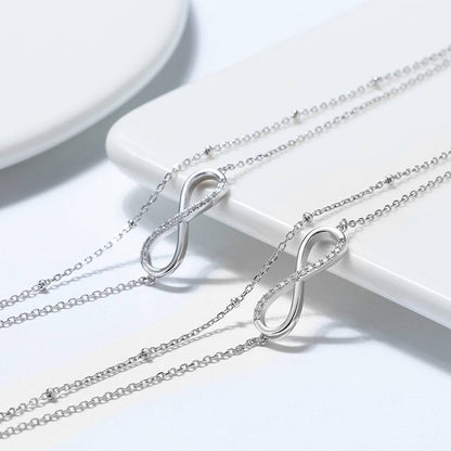 Bratara dubla de picior din Argint Round Infinite