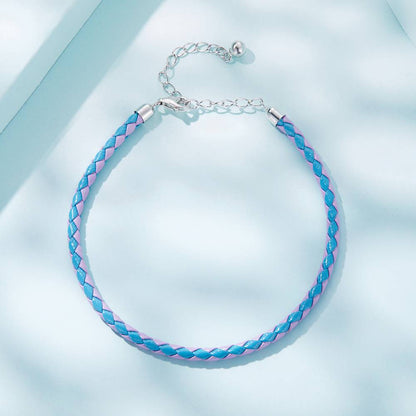 Bratara din Argint cu Piele naturala Girly Blue