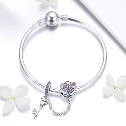 Bratara pentru Talismane din Argint Locked Heart