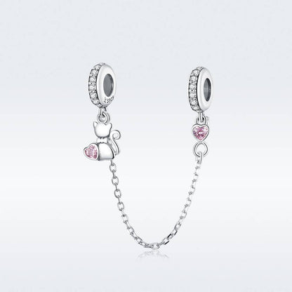 Talisman din Argint Lovely Kitty cu Lantisor de Siguranta