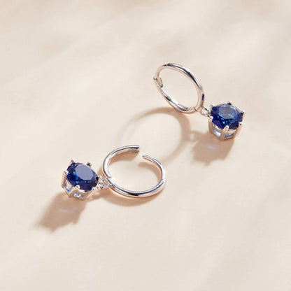 Cercei din Argint Blue Round Zircon
