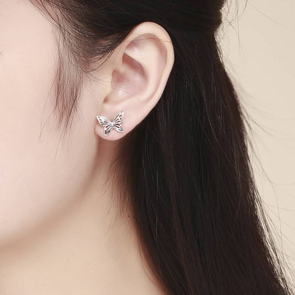 Cercei din Argint Simple Butterfly