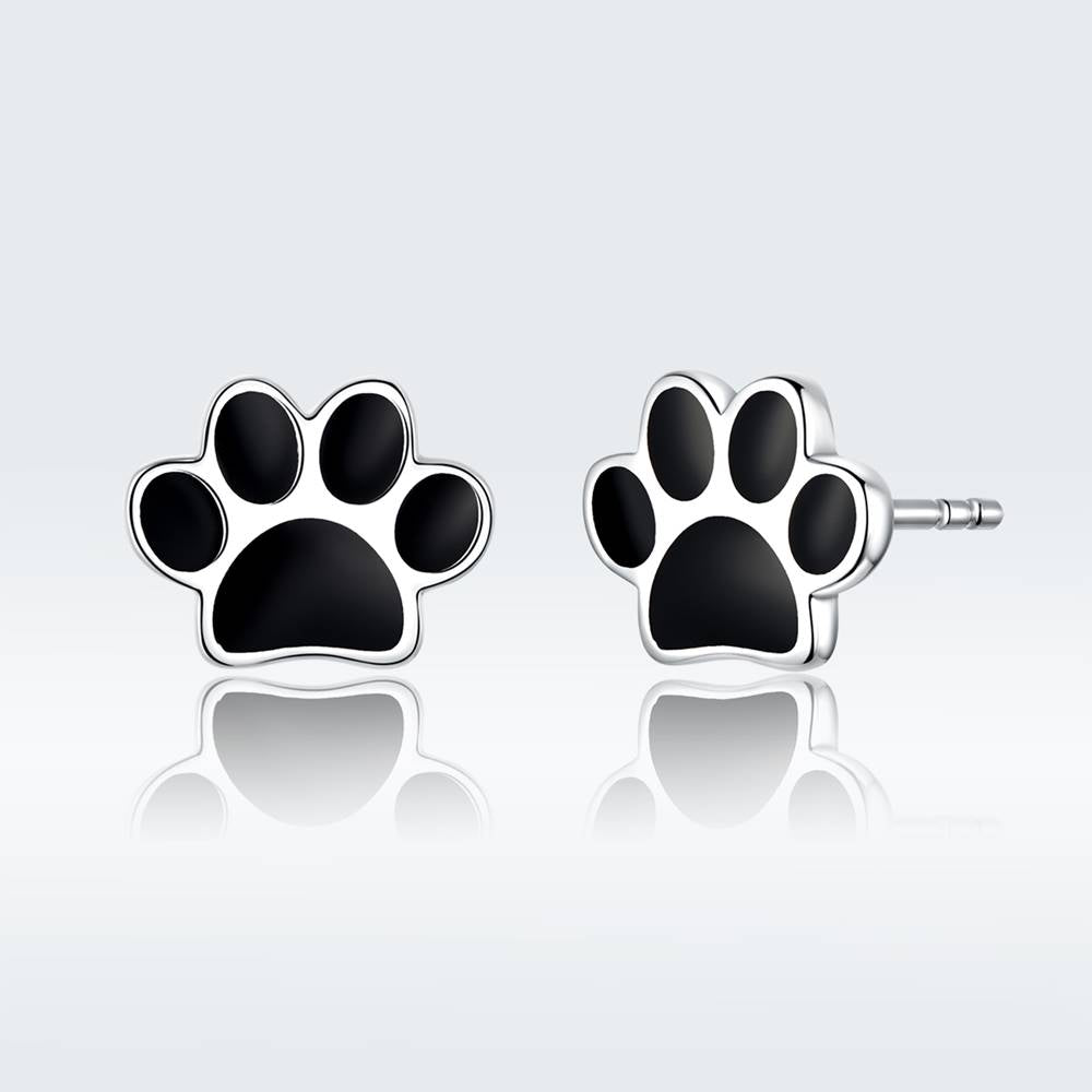 Cercei din Argint Black Pet Paws