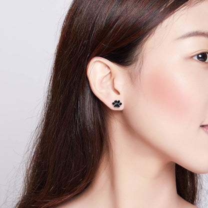 Cercei din Argint Black Pet Paws