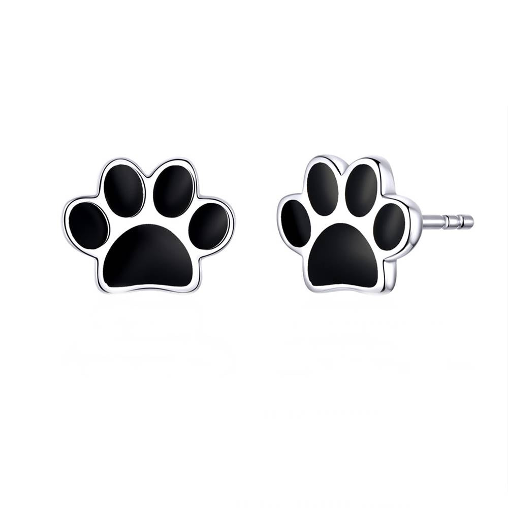 Cercei din Argint Black Pet Paws