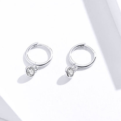 Cercei din Argint Circle Bezel