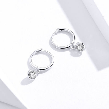 Cercei din Argint Circle Bezel
