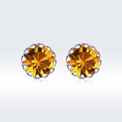 Cercei din Argint Simple Orange Diamond