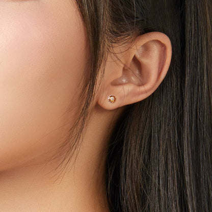 Cercei din Argint Simple Orange Diamond