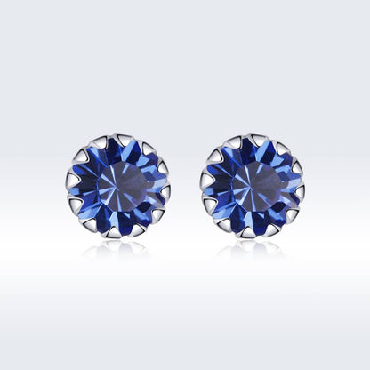 Cercei din Argint Simple Blue Diamond