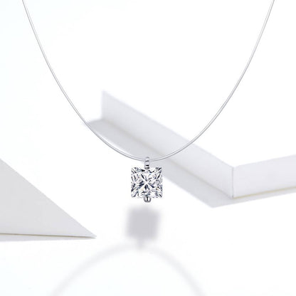 Colier cu fir transparent Square Invisible Line
