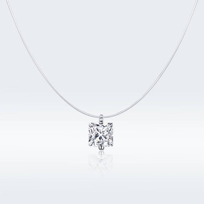 Colier cu fir transparent Square Invisible Line