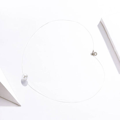 Colier cu fir transparent Pearl Invisible Line