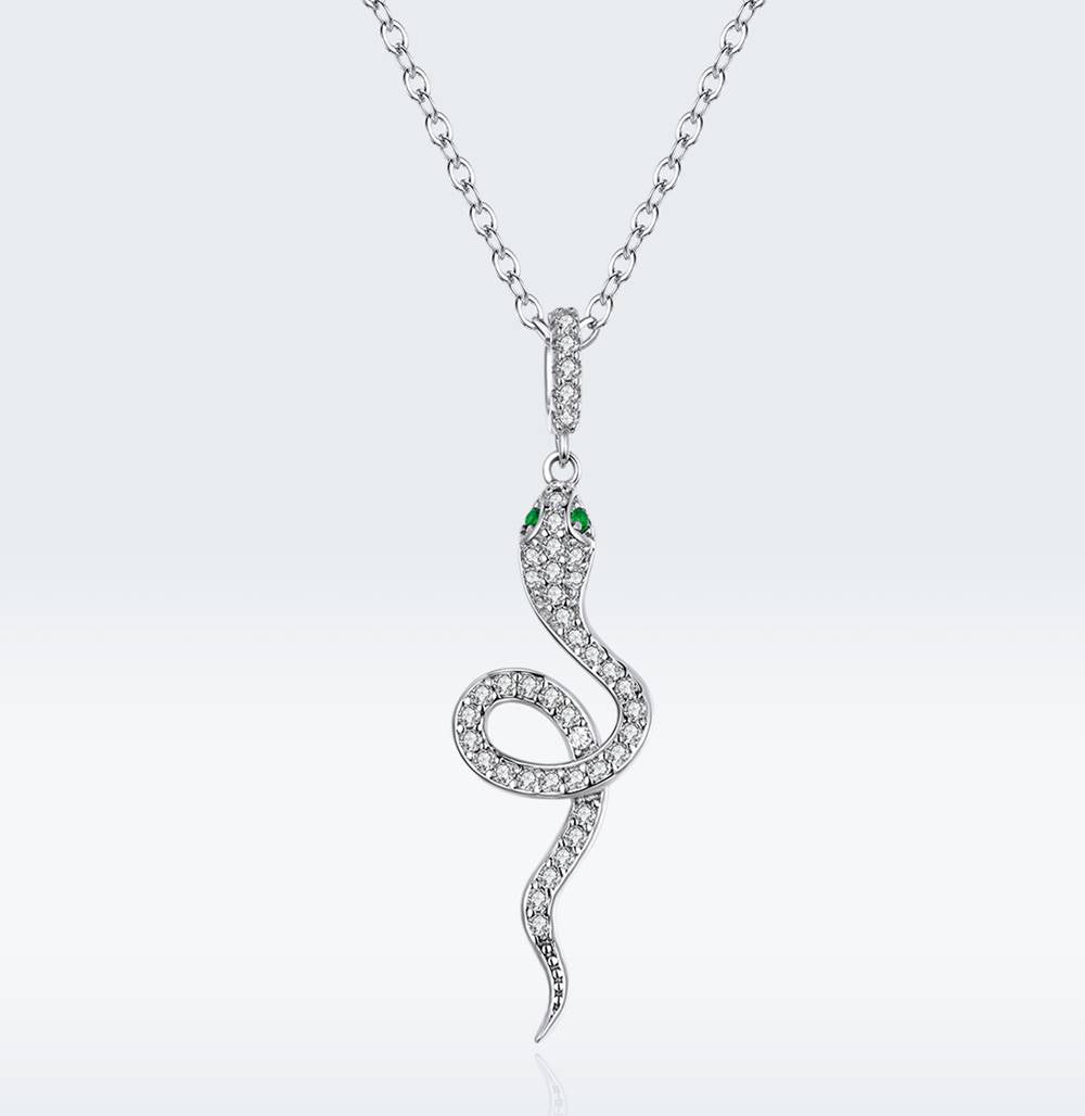 Set din Argint Snake Green Diamonds