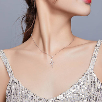 Colier din Argint Snake Green Diamonds