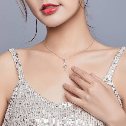 Colier din Argint Snake Green Diamonds