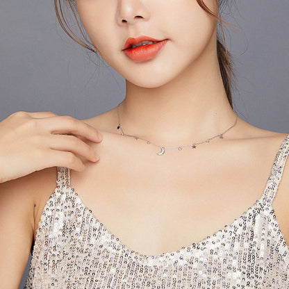 Colier din Argint Fantasy Star and Moon