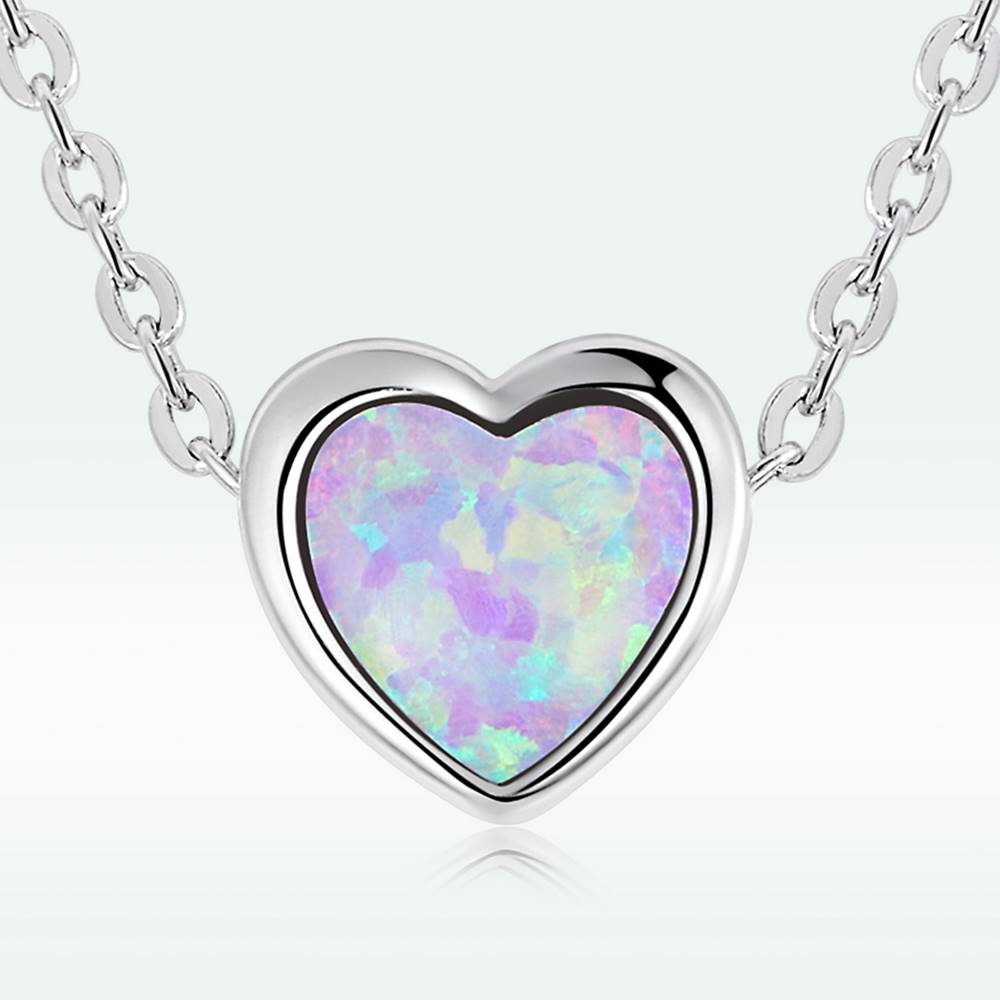 Colier din Argint Opal Heart