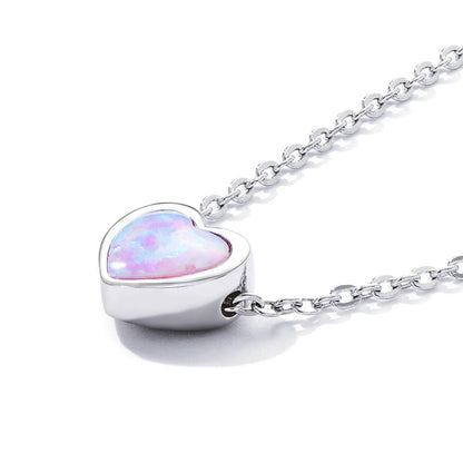 Colier din Argint Opal Heart