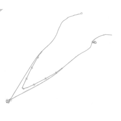 Colier dublu din Argint Clover Double Layer