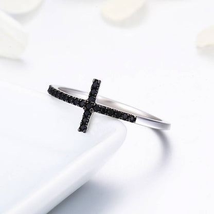 Inel din Argint Black Cross
