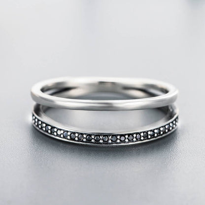 Inel dublu din Argint Matching Love