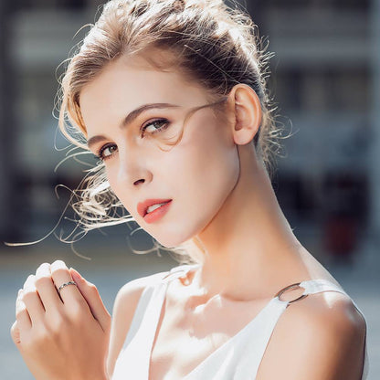 Inel din Argint Crossed Hearts