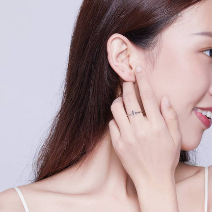 Inel reglabil din Argint Paralel Lines