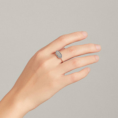 Inel din Argint Sparkling Hexagon