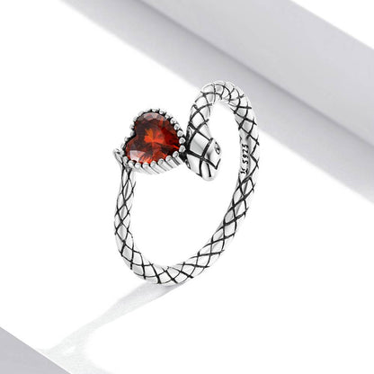 Inel din Argint Retro Snake Love