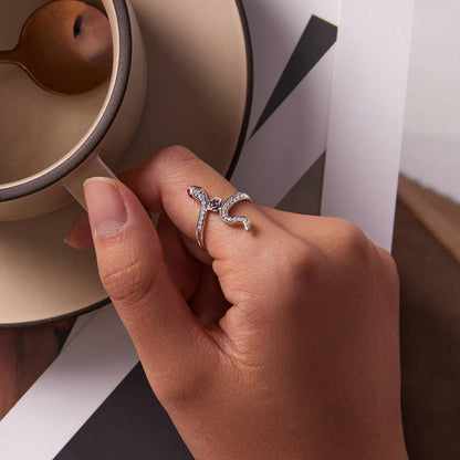 Inel din Argint Serpent Rose