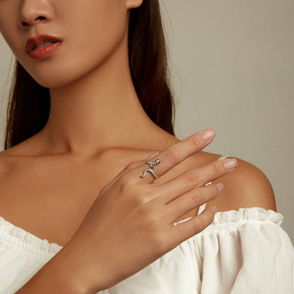 Inel din Argint Serpent Rose