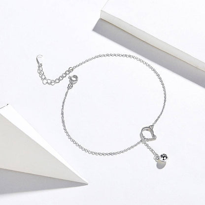 Bratara de picior din Argint cu clopotel Kitten Bells