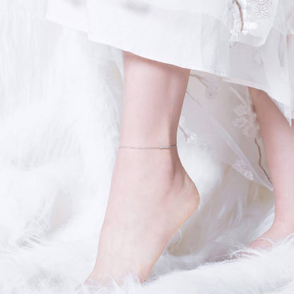 Bratara de picior din Argint cu bilute Spiral