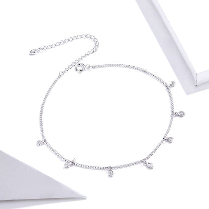 Bratara de picior din Argint Little Teardrops