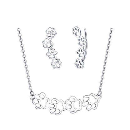 Set din Argint Cute Pet Paws