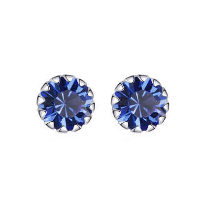 Cercei din Argint Simple Blue Diamond