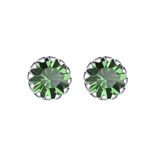 Cercei din Argint Simple Green Diamond